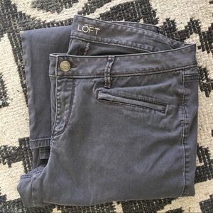 LOFT Women's Grey Pant Skinny Zipper 32 / 14
